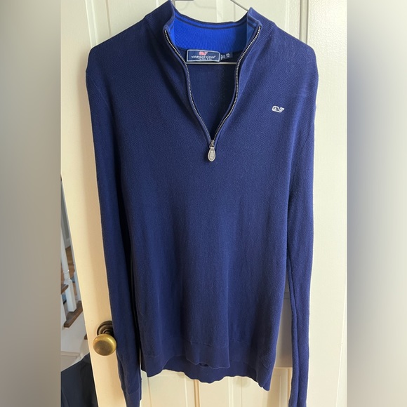 Vineyard Vines Other - VINEYARD VINES Quarter Zip Sweater cotton navy blue Boys XL